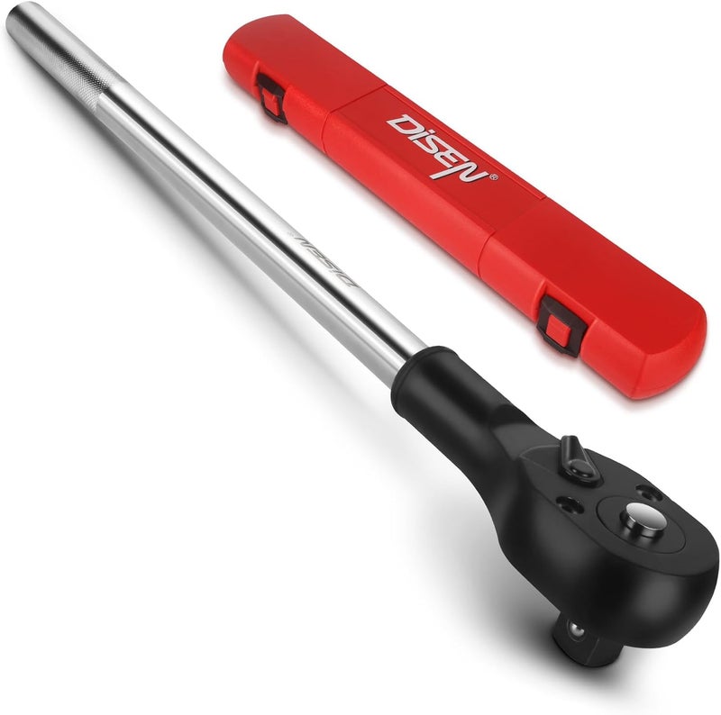 DISEN 3/4'' Drive Ratchet,24-Tooth Gear with 15° Sweep,Quick-Release Reversible Ratcheting with Reinforced Steel - Image 1